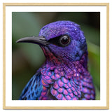 Vibrant Purple Bird With Water Droplets thumbnail