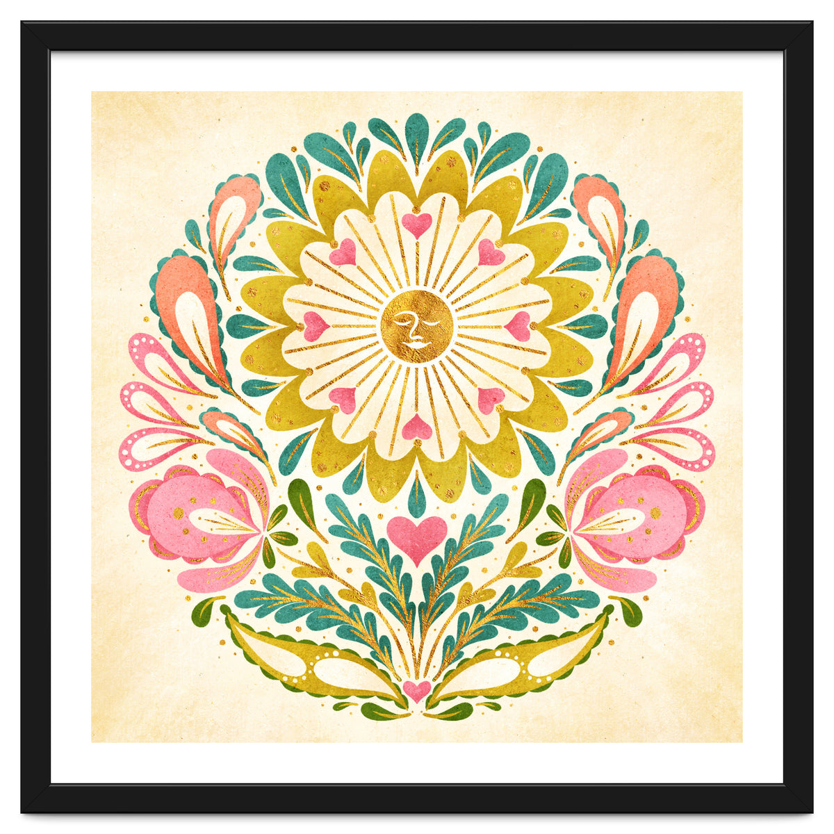 Solar Folk Art Mandala