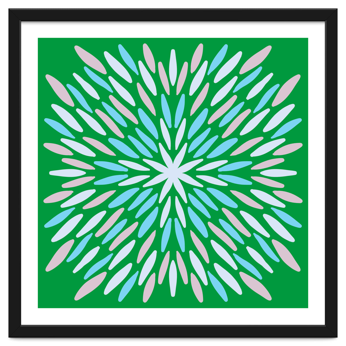 Petal Burst - green, blue, beige