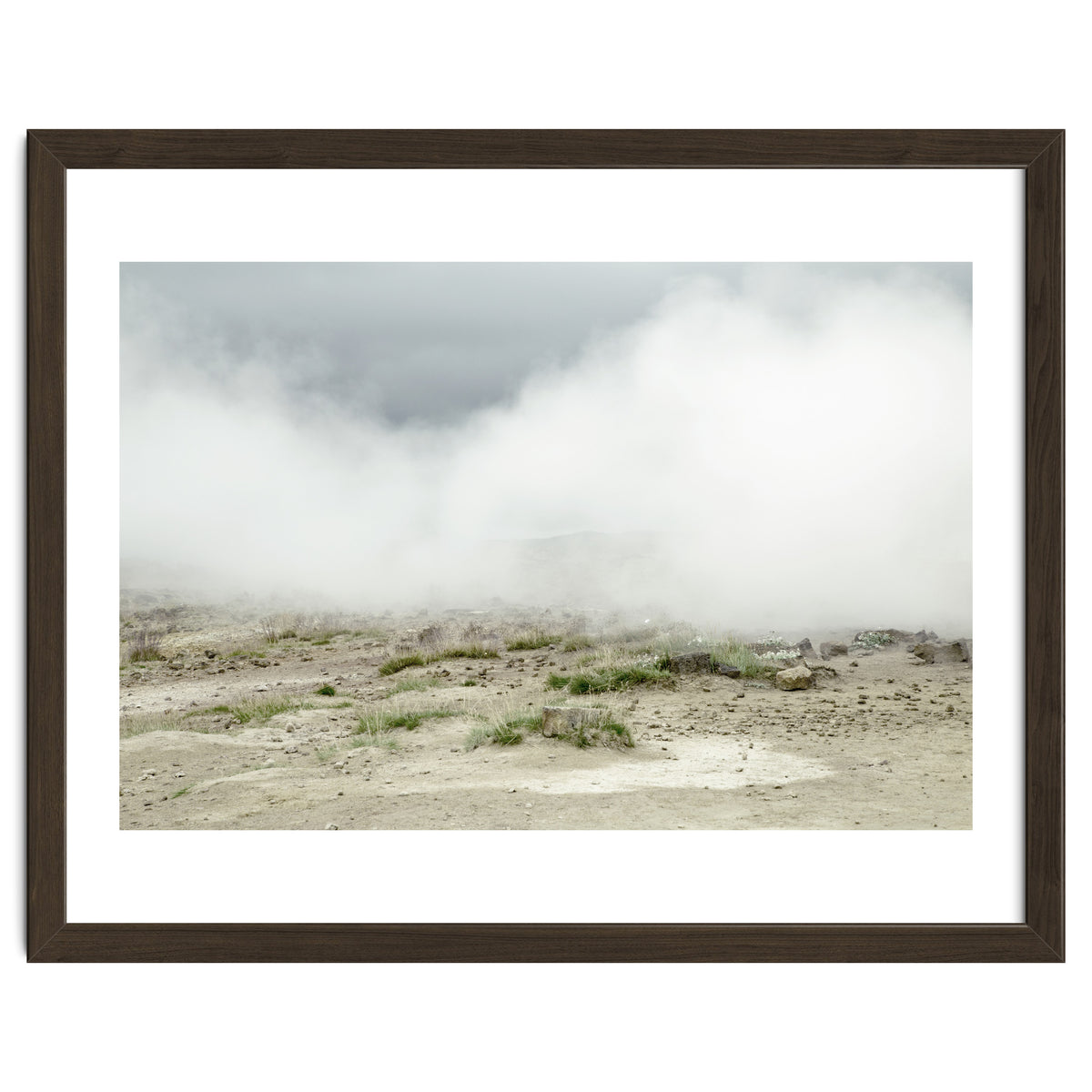 Landscape covered by hot spring steam - Iceland