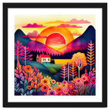 Folk Sunset Over Mountain Lake thumbnail