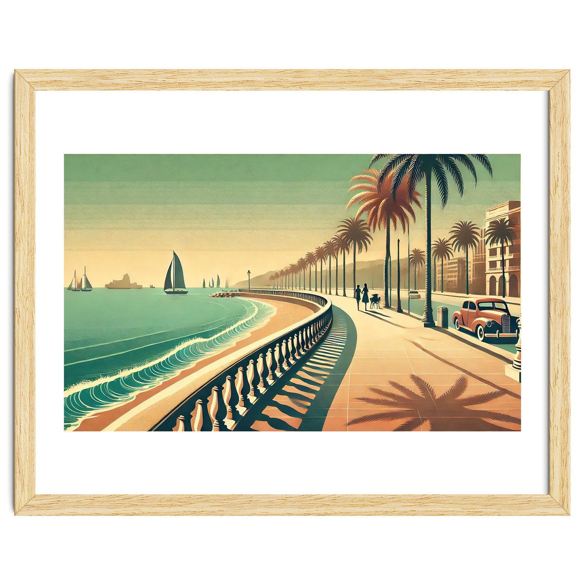 Vintage Coastal Promenade Poster