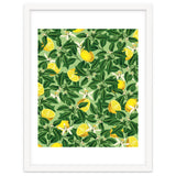 Lemonade Garden, Green Fresh Lemon Botanical Illustration, Vibrant Summer Tropical Fruit Nature thumbnail
