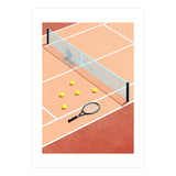 Tennis Court Art, Tennis Racket Illustration, Modern Sports Design (Print Only) thumbnail