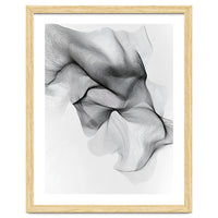 Abstract Black And White Flowing Lines Forming Organic Shapes And Forms