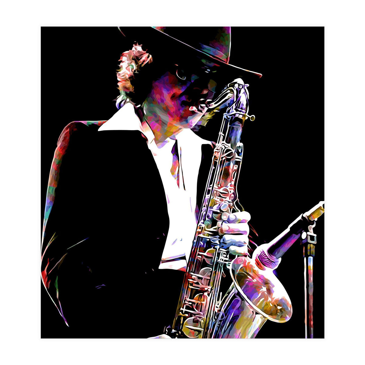 Gato Barbieri  Argentine Jazz Saxophonist Colorful Art (Print Only)
