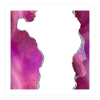 Magenta & Silver Agate Texture 06  (Print Only)
