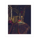 Dark Baroque Table still life moody still life oils (Print Only) thumbnail