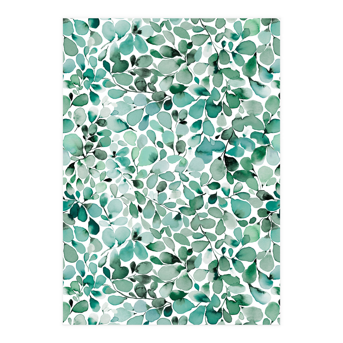 Leaffy Eucalyptus Botanical Leaves Green (Print Only)