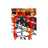City Street, Eclectic Architecture Buildings Busy New York, People Work Office Daily Life Boho Contemporary Traffic Gifts (Print Only) thumbnail