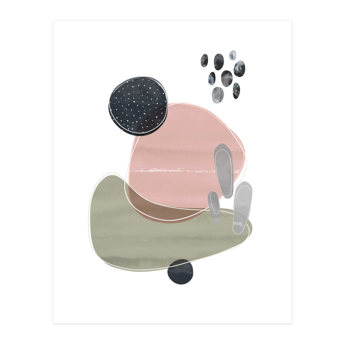 Bold Organic Shapes Pink (Print Only)