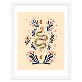 Snake And Flowers Beige And Indigo thumbnail