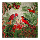 Vintage Rainforest With Tropical Red Parrots (Print Only) thumbnail