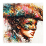 Watercolor Carnival Venetian Mask Woman (Print Only) thumbnail