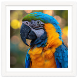Blue And Yellow Macaw Parrot Close Up Detailed Shot thumbnail