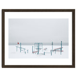 Playground in the winter snow beach thumbnail
