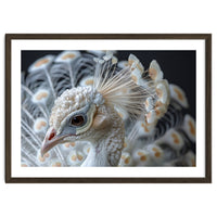 Close Up Albino Peacock Bird Portrait