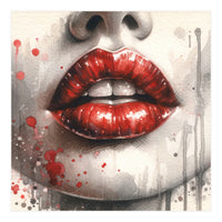 Watercolor Woman Lips #2 (Print Only)