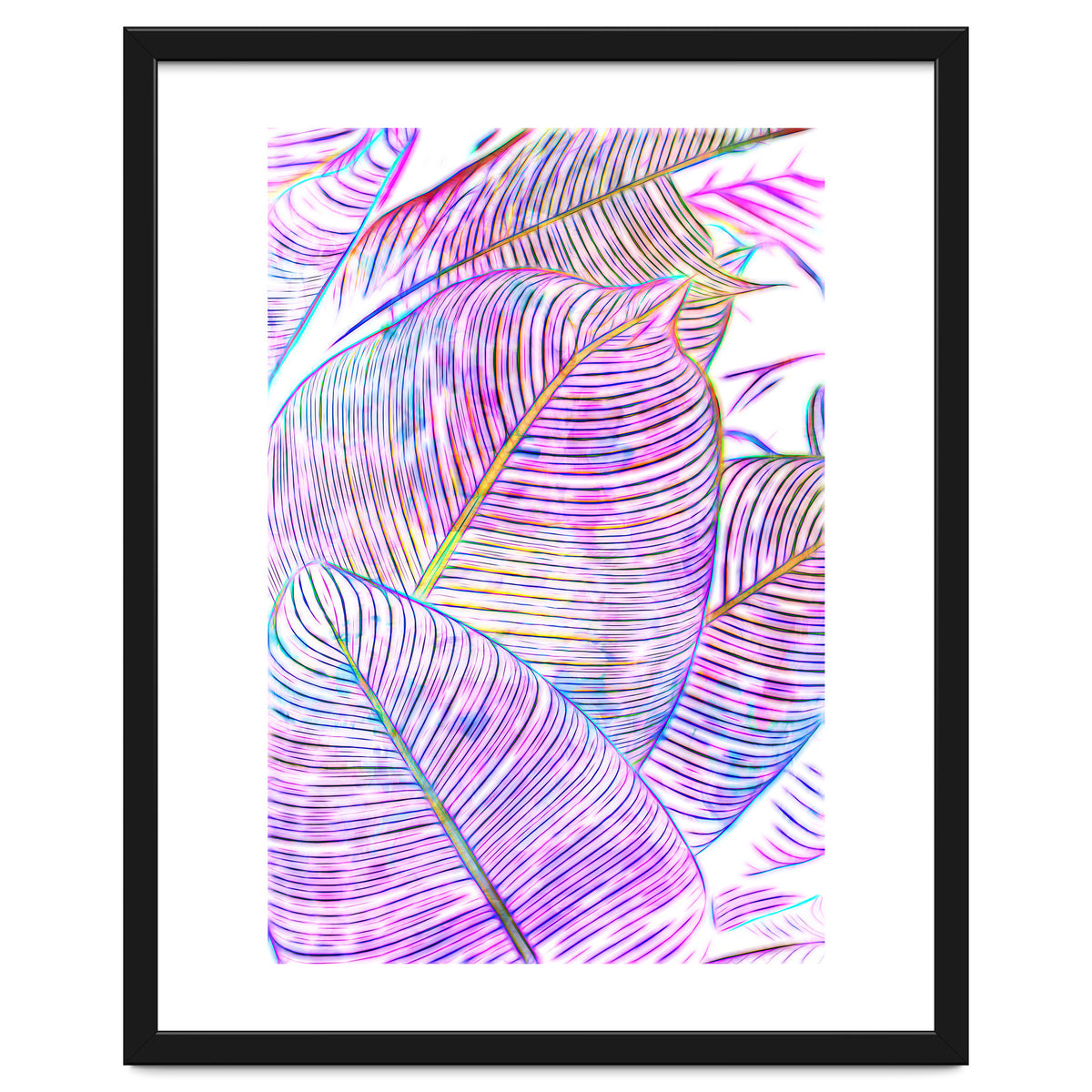 Pink Banana Leaves | Tropical Botanical Jungle | Ultraviolet Purple Nature Plants | Eclectic Forest