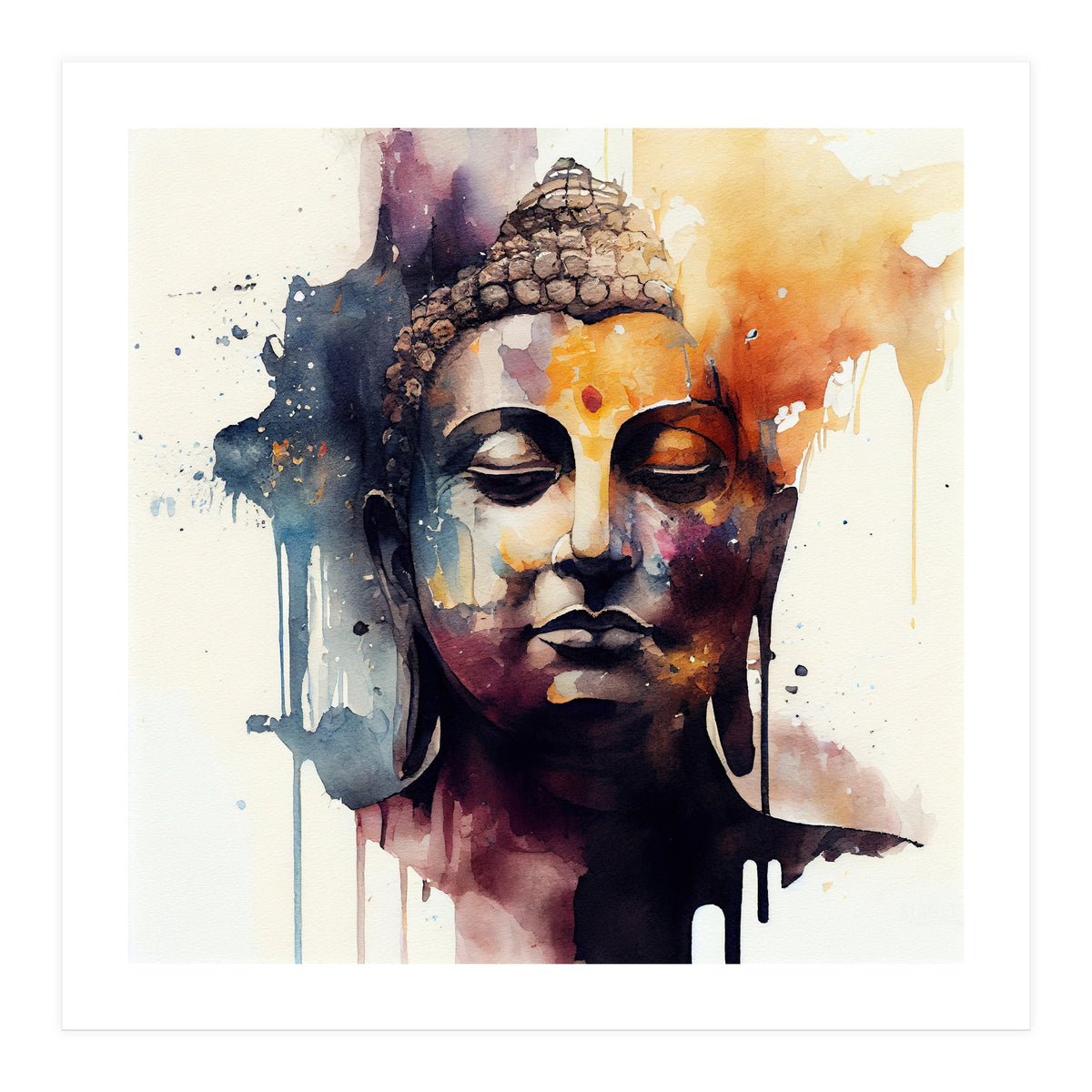 Watercolor Buddha #2 (Print Only)