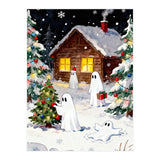 Spirited and Playful Christmas Ghost (Print Only) thumbnail
