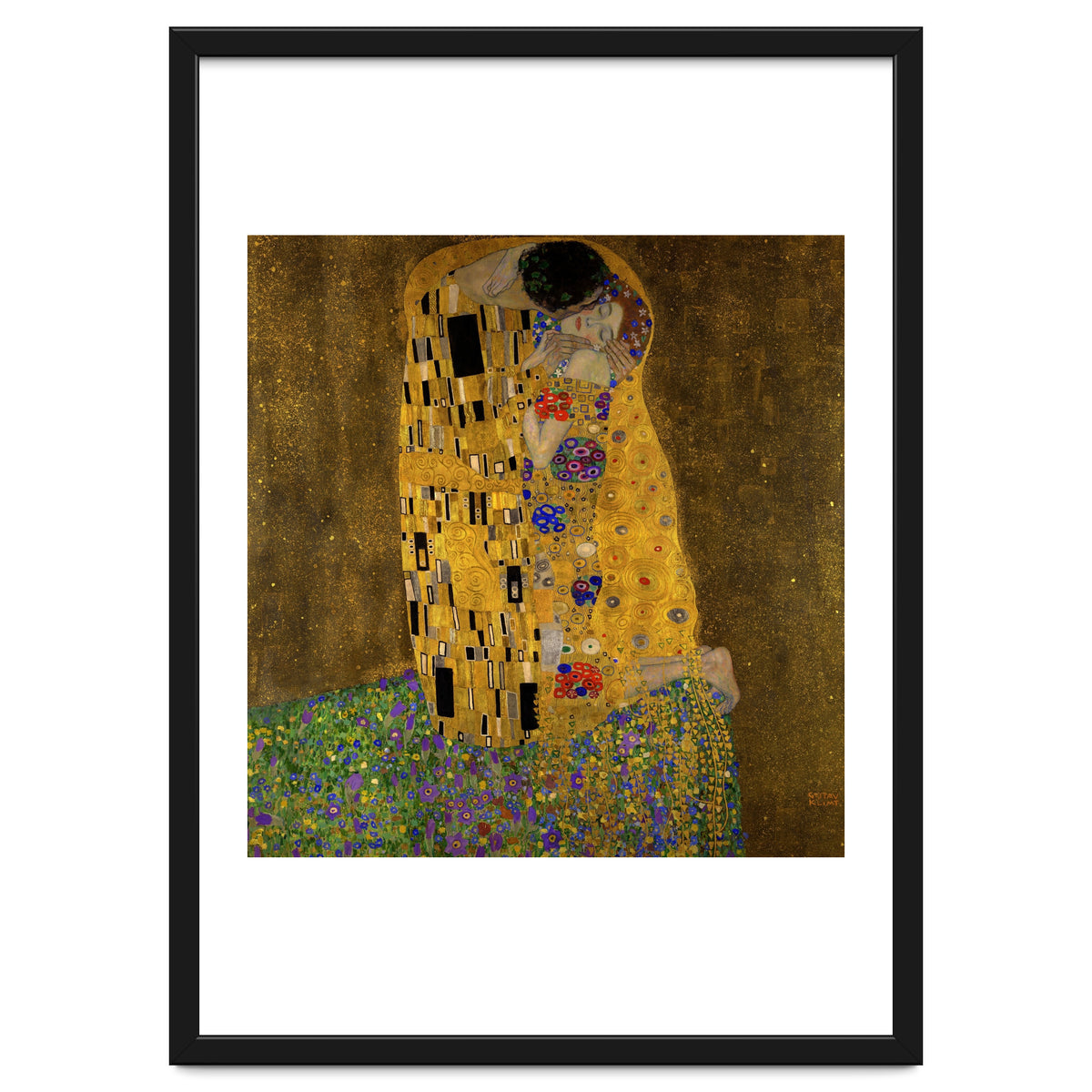 Gustav Klimt The Kiss Gold Romantic Art