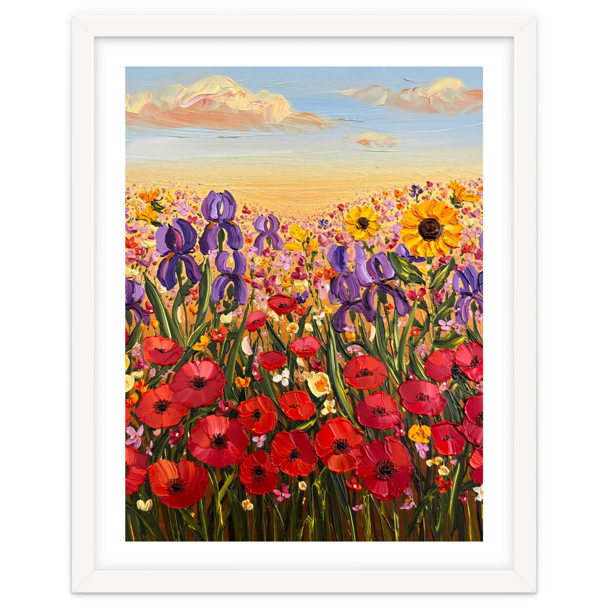 Vibrant Wildflower Field Oil Painting