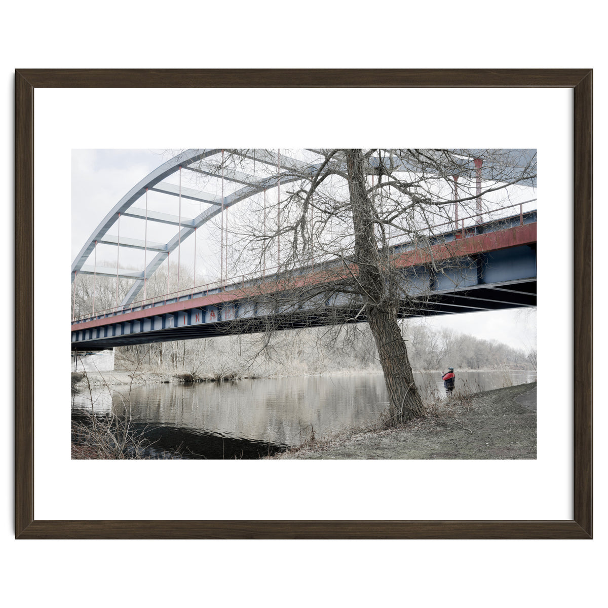 Fishing man under the bridge