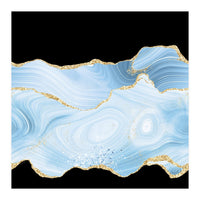 Blue & Gold Glitter Agate Texture 04 (Print Only)