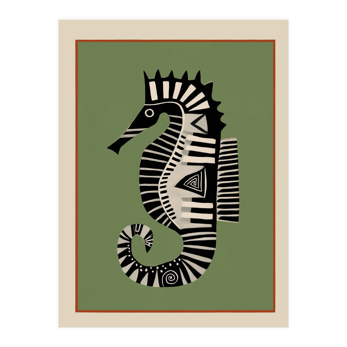 Striped Seahorse I (Print Only)