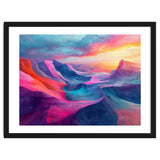 Vibrant Abstract Mountain Landscape at Sunset thumbnail