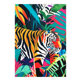 The Tigress, Fearless Wild Animal Tropical Jungle, Multicolor Cat Confidence Peaceful Calm Bohemian Eclectic (Print Only) thumbnail