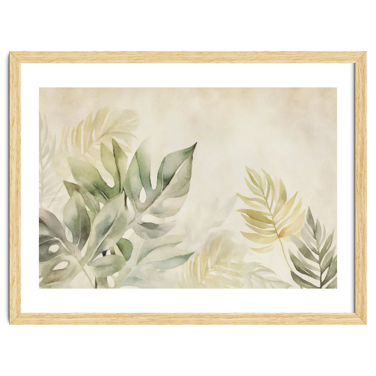 Gentle Leaf Tropical Whispers Watercolor Green