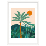 Palm Vibes, Tropical Vintage Botanical Nature, Illustration Mountains Landscape Adventure, Pastel Plants Wild Jungle Boho Forest thumbnail