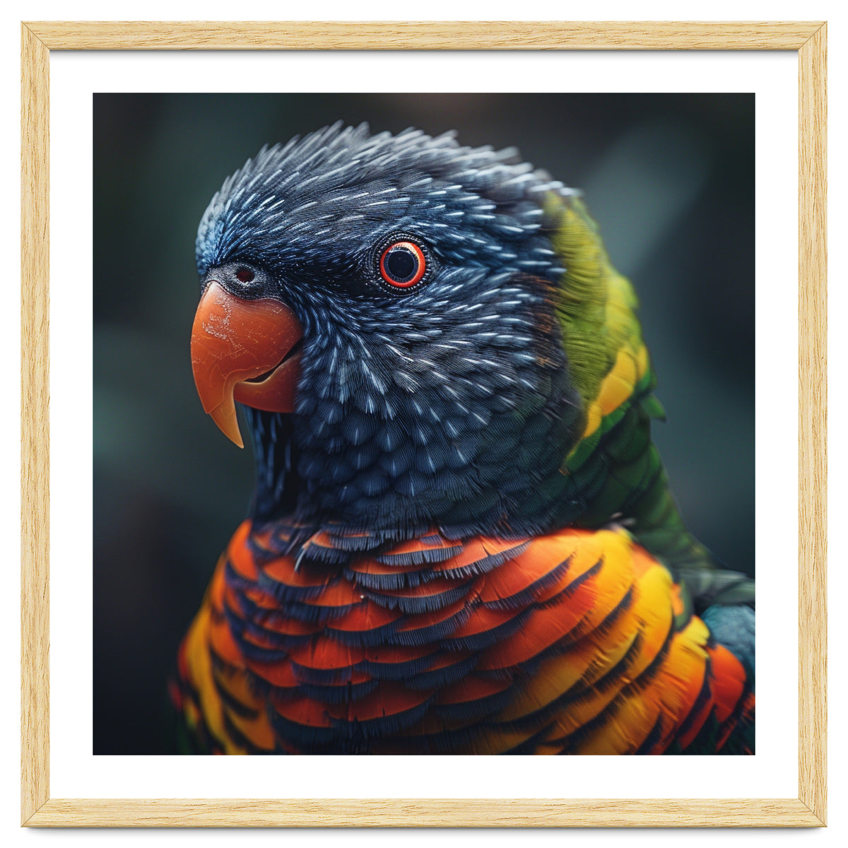 Rainbow Lorikeet Parrot Close Up Portrait