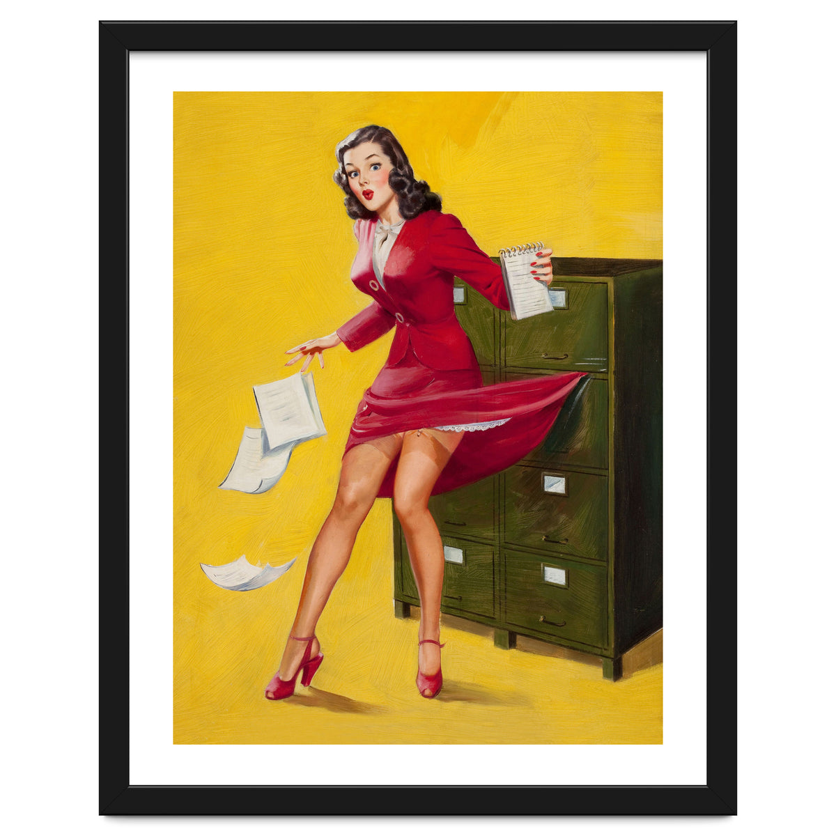 Pinup Girl In Office Accident