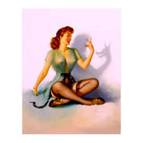 Sexy Pinup Making A Big Bad Wolf Shadow On The Wall (Print Only) thumbnail