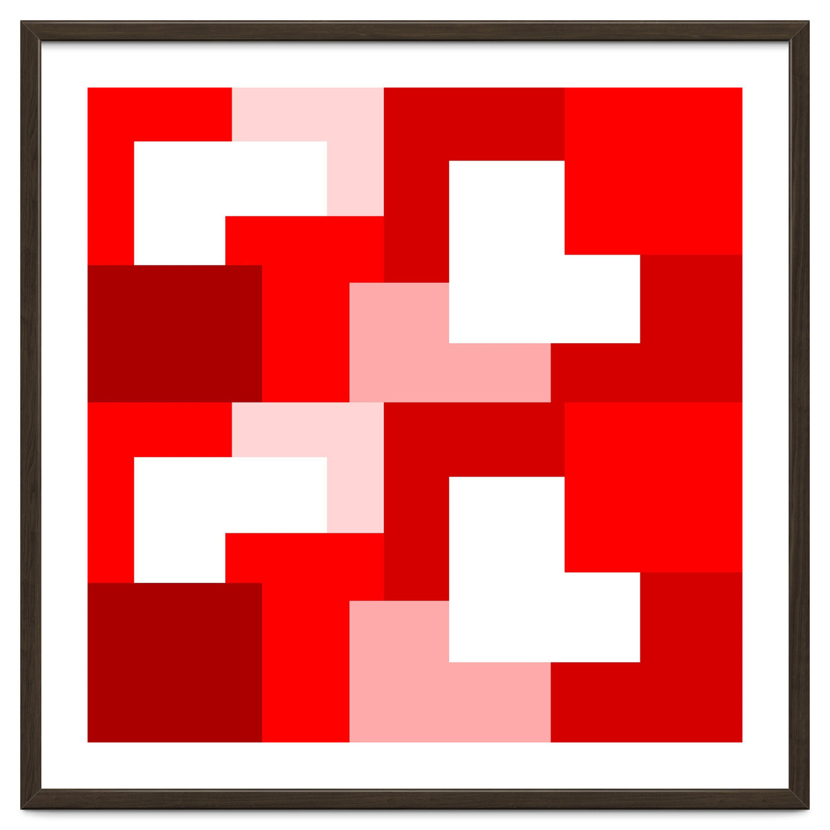 Red Abstract Square Tiles