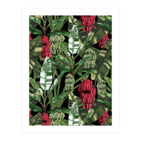 Banano Leaves Dark Jungle Red (Print Only)