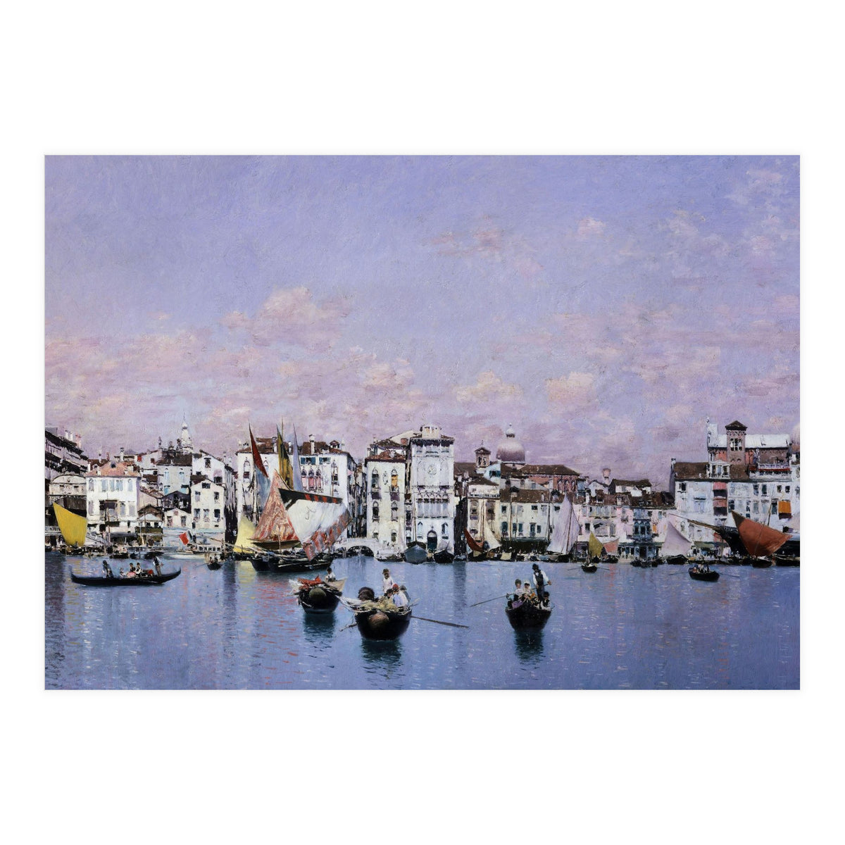 'La riva degli Schiavoni en Venecia', 1873, Oil on canvas, 42 cm x 72 cm. (Print Only)