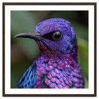 Vibrant Purple Bird With Water Droplets