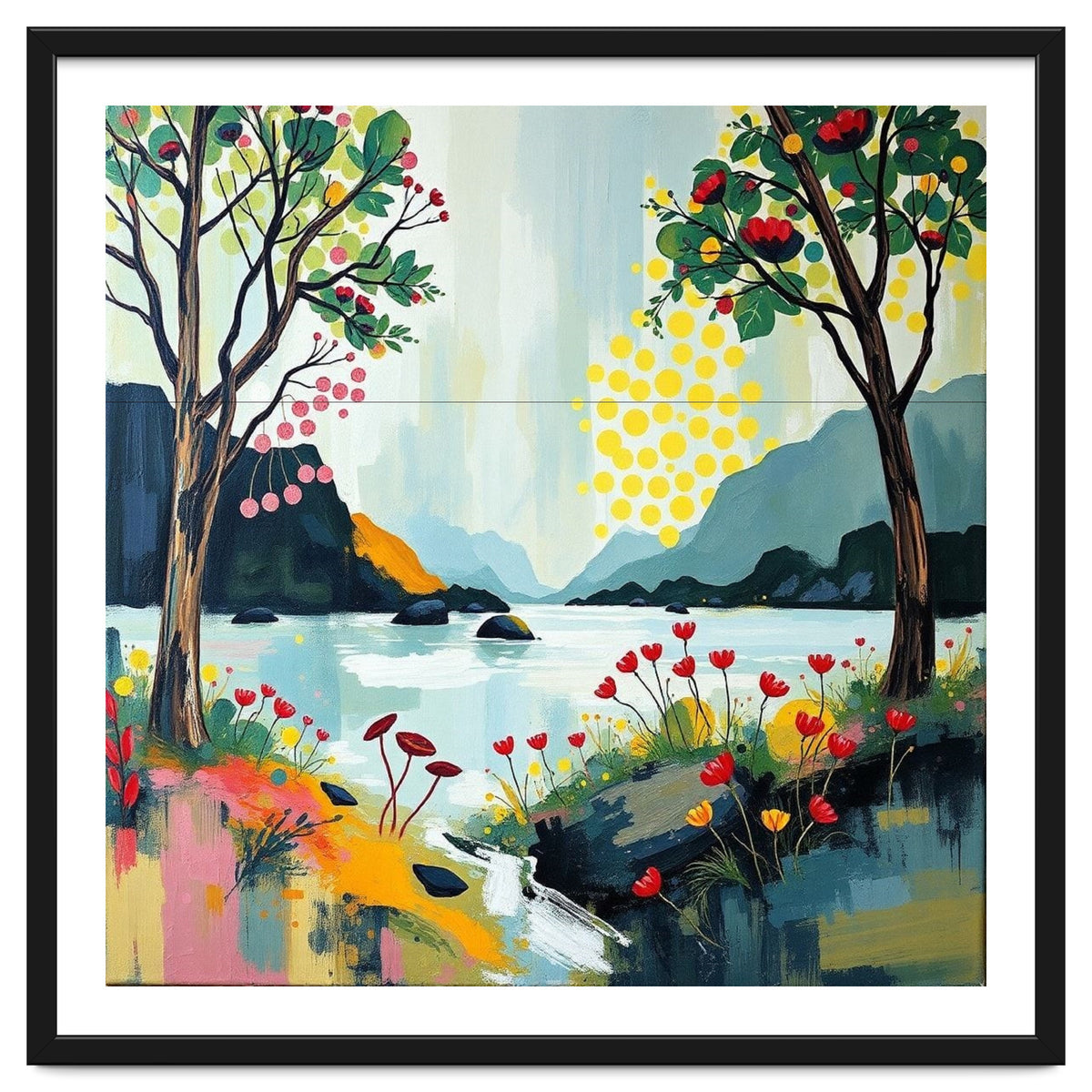 Serene Mountain Lake Landscape