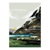 Graze, Cattle Nature Landscape Painting, Mountains Wild Adventure Cows, Animals Grassland Bohemian (Print Only) thumbnail