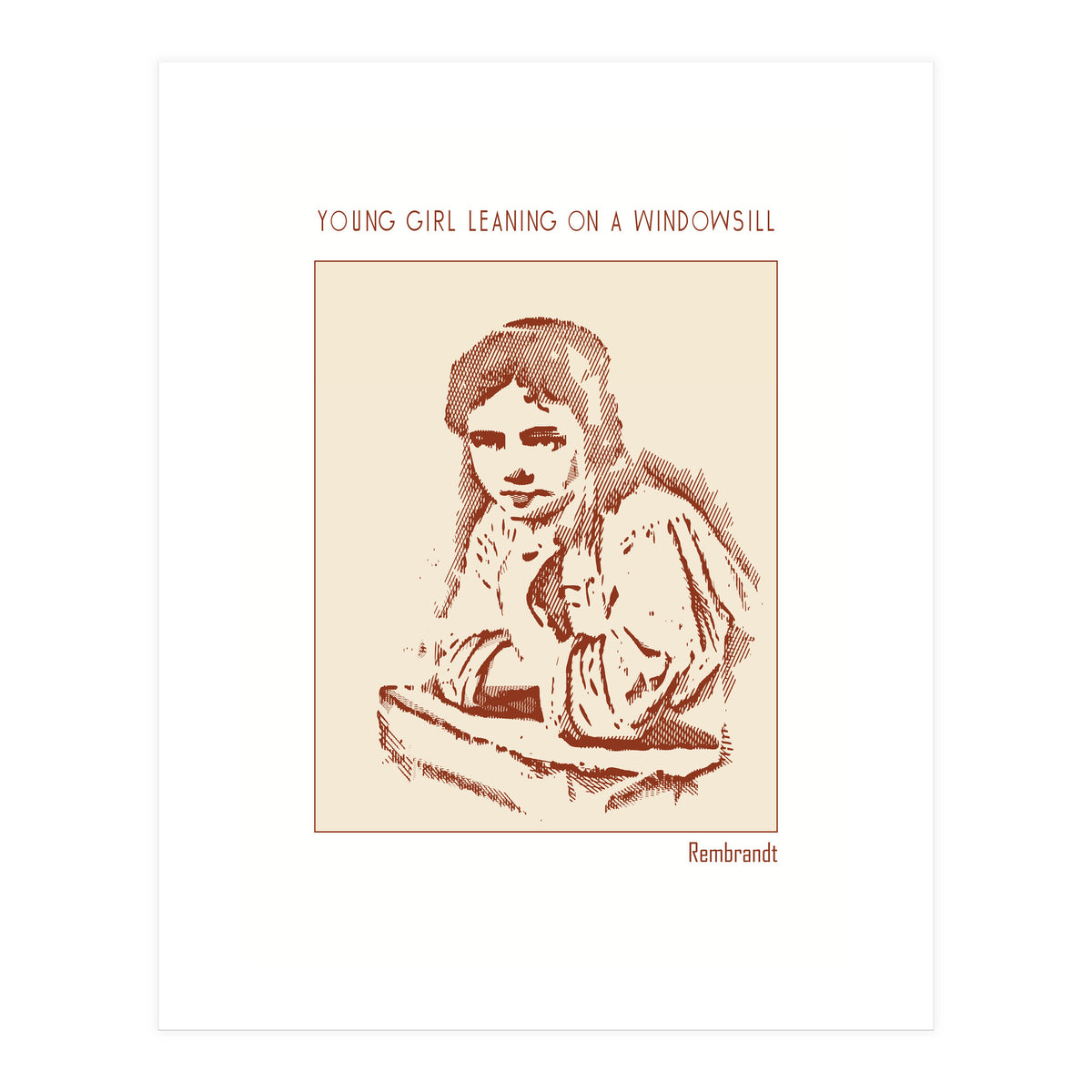 Young Girl Leaning On A Windowsill – Rembrandt Harmenszoon Van Rijn (Print Only)