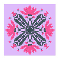 Magenta mandala flowers (Print Only)
