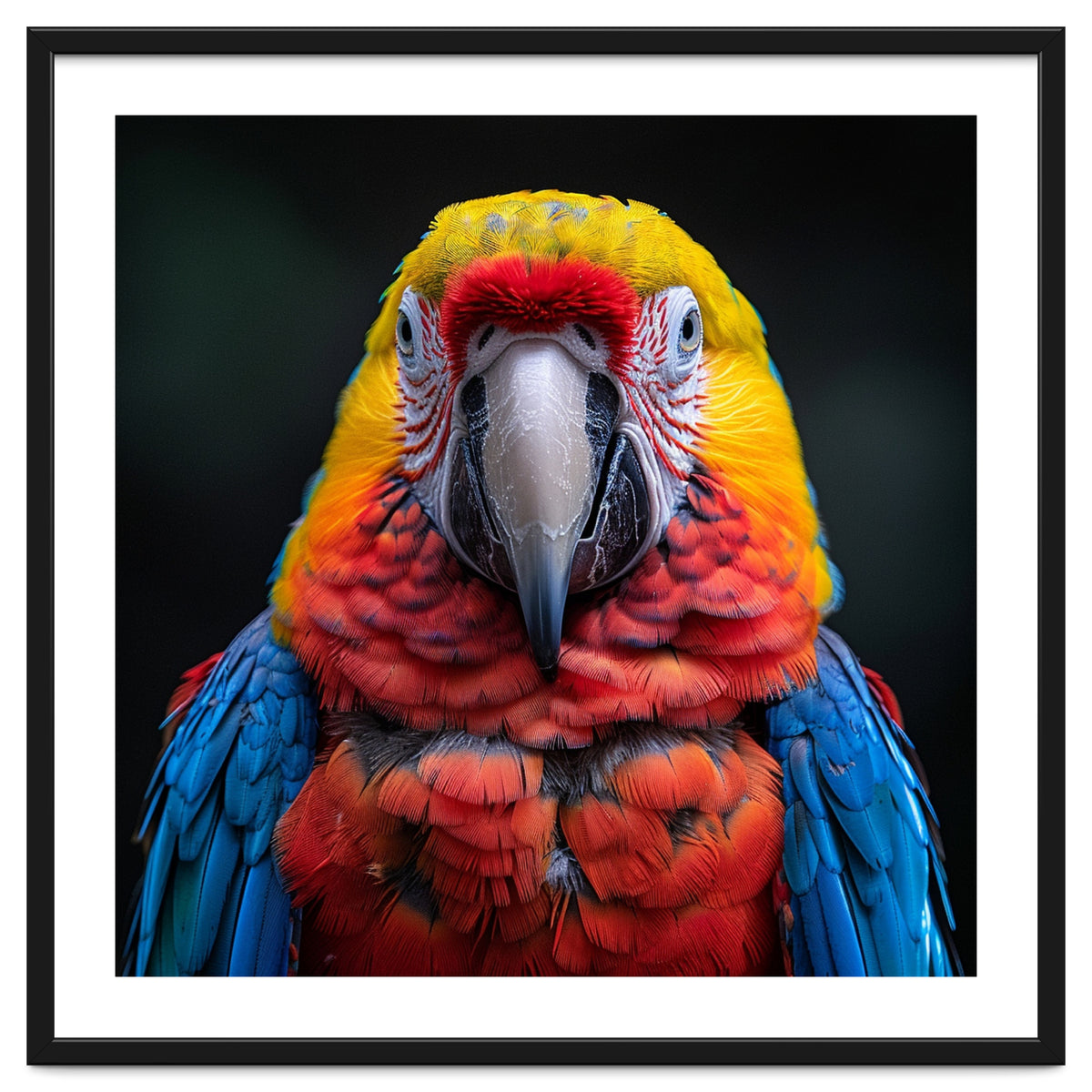 Close Up Portrait Of A Colorful Macaw Parrot