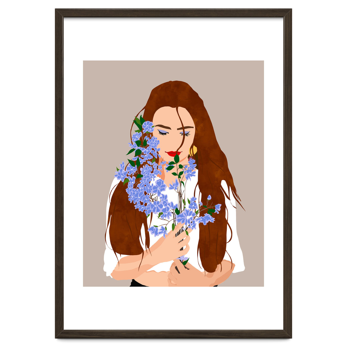 The Becoming, Nature Plants Bohemian Woman, Botanical Modern Mindful Self Care Self Love Positivity