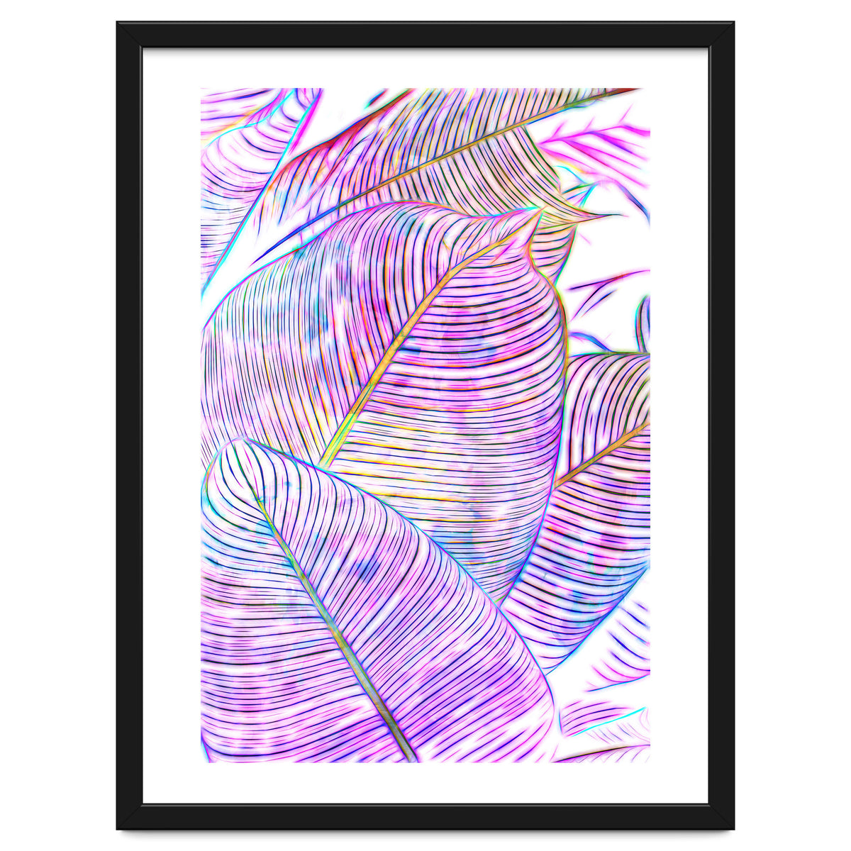 Pink Banana Leaves | Tropical Botanical Jungle | Ultraviolet Purple Nature Plants | Eclectic Forest