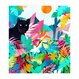 The Black Panther, Tropical Jungle Watercolor Painting, Botanical Forest Colorful Bohemian Illustration, Tiger Leopard Cheetah Animals (Print Only) thumbnail