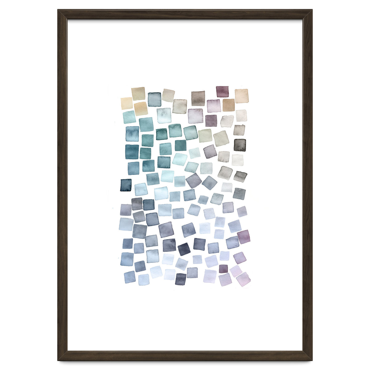 Watercolor Geometric Square Shapes Cozy